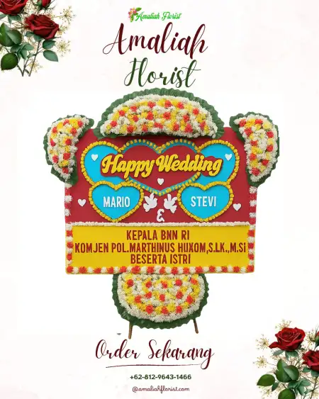 Papan Bunga Pernikahan Okbab